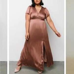 Baltic Born Prague Satin Maxi Dress in Dusty Pink Size 3X NWT